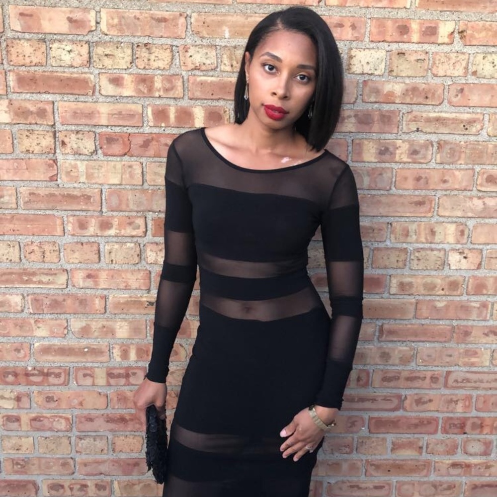 Sexy Black Sheer Dinner Dress